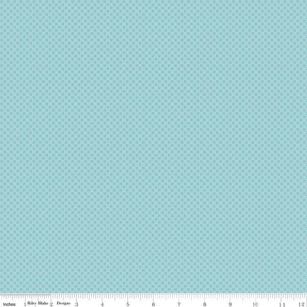 SALE Aqua Kisses Tone on Tone by Riley Blake Designs - Blue Basic Coordinate - Quilting Cotton Fabric