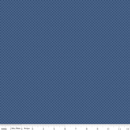 18" End of Bolt - Denim Blue Kisses Tone on Tone - Riley Blake Designs - Basic Coordinate - Quilting Cotton Fabric