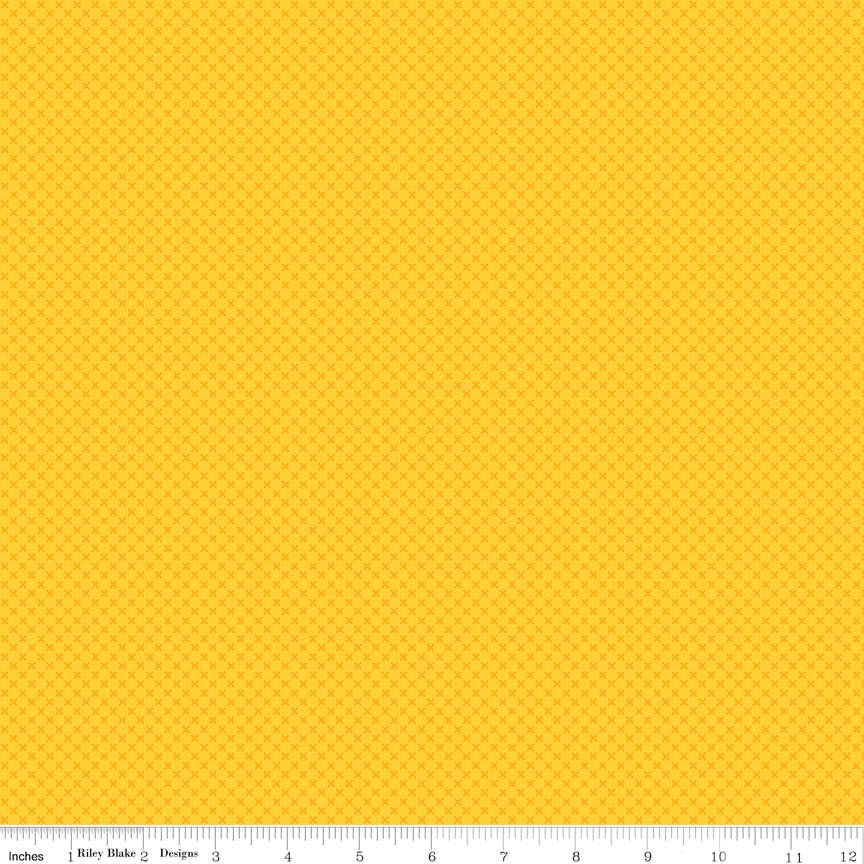 SALE Yellow Kisses Tone on Tone by Riley Blake Designs - Basic Coordinate - Quilting Cotton Fabric