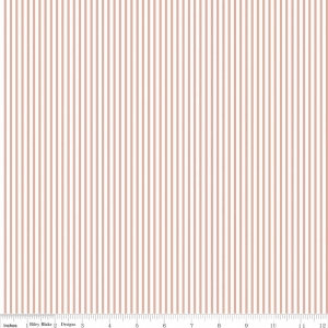 28" End of Bolt - Small Stripe SPARKLE Rose Gold by Riley Blake Designs - Metallic White Pin Stripe - Quilting Cotton Fabric