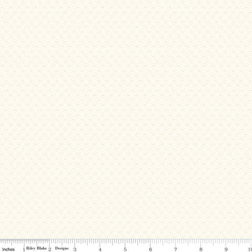 Stitched Circle Cream Tone-on-Tone - Riley Blake Designs - Off White Polka Dot Basic Coordinate - Quilting Cotton Fabric