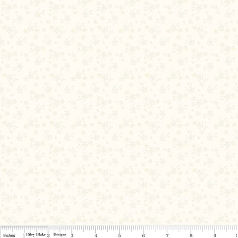 Calico Cream Tone on Tone - Riley Blake Designs - Off White Floral Flowers Basic Coordinate - Quilting Cotton Fabric