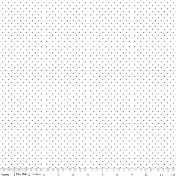 DEAL Lavender Purple Flat Swiss Dots on White - Riley Blake Designs - Polka Dot - Quilting Cotton Fabric