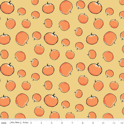 Fat Quarter end of bolt - CLEARANCE James and the Giant Peach Yellow Peach - Riley Blake Designs - Roald Dahl - Quilting Cotton Fabric