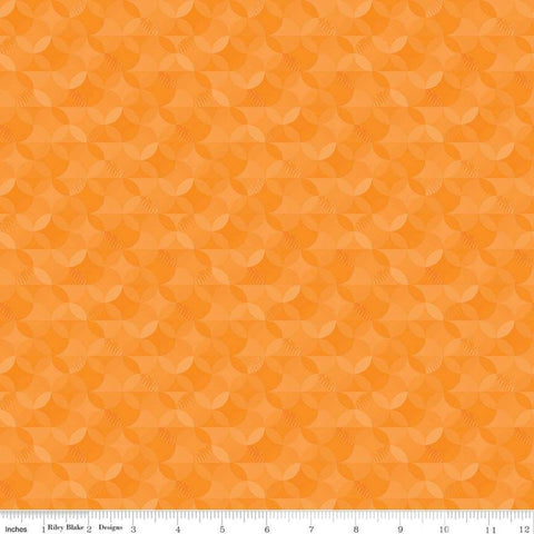 SALE Crayola Kaleidoscope Smashed Pumpkin - Riley Blake Designs - Orange Peel Circle Pattern - Quilting Cotton Fabric - Licensed Product