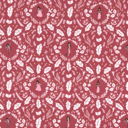 DEAL Peter Pan - Girls Are Much Too Clever - Rose - Sarah Jane - Michael Miller - Jersey KNIT cotton stretch fabric