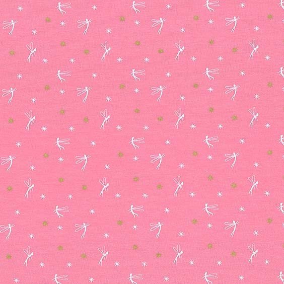 SALE Peter Pan - Tink - Dusty Rose - Sarah Jane for Michael Miller - Tinkerbell Jersey KNIT cotton stretch fabric