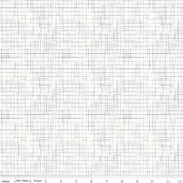Gunny Sack Denim - Riley Blake Designs - Cream & Blue - Lori Holt - Quilting Cotton Fabric