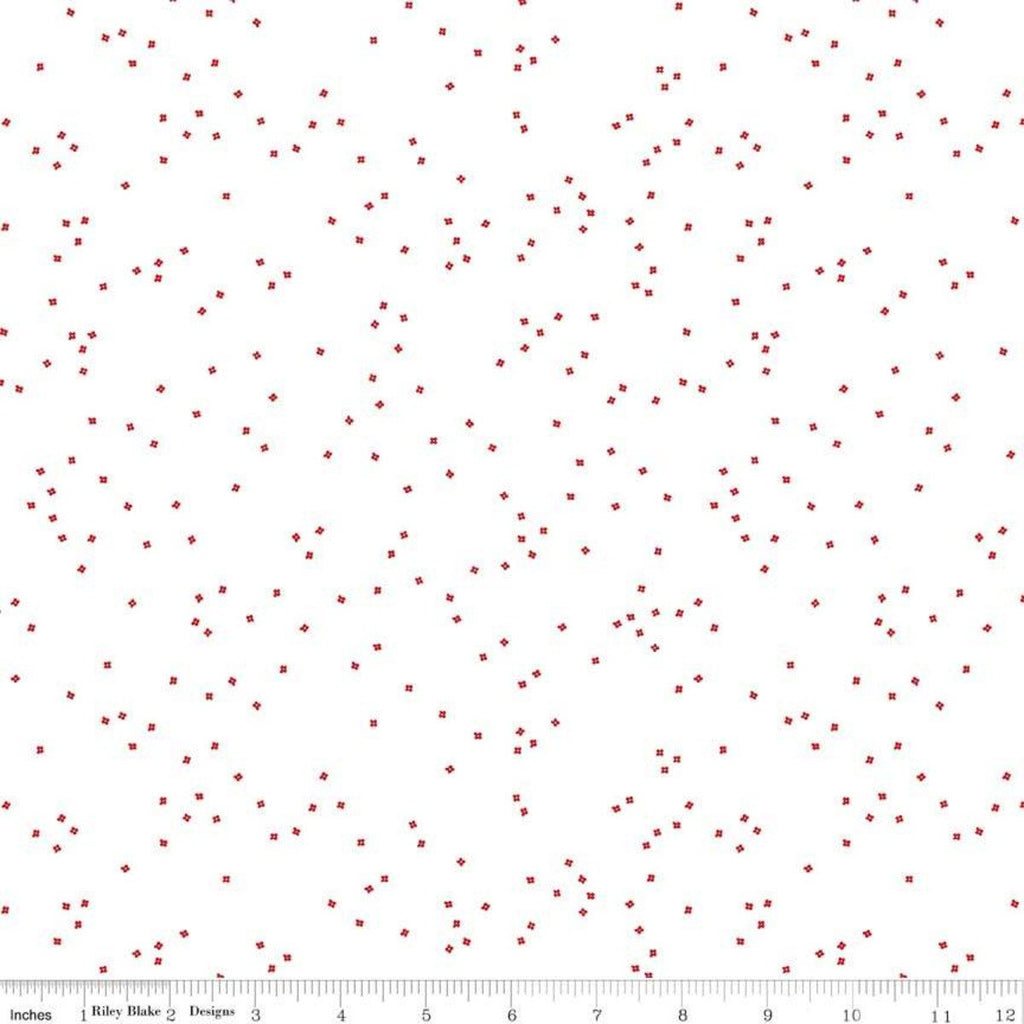 SALE Blossom Red on White by Riley Blake Designs - Quilting Cotton Fabric