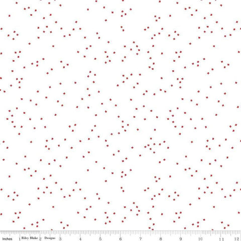 SALE Blossom Red on White by Riley Blake Designs - Quilting Cotton Fabric
