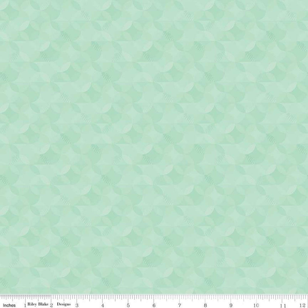 CLEARANCE Crayola Kaleidoscope Magic Mint - Riley Blake Designs - Green Orange Peel Circle Pattern - Quilting Cotton Fabric