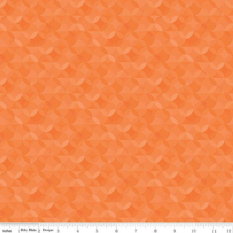 CLEARANCE Crayola Kaleidoscope Outrageous Orange - Riley Blake Designs - Orange Peel Circle Pattern - Quilting Cotton Fabric