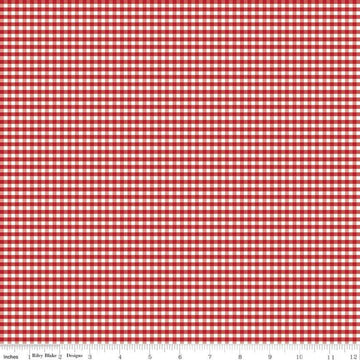 DEAL Red & White 1/8" Eighth Inch Small PRINTED Gingham C440 - Riley Blake Designs - Checker - Quilting Cotton Fabric