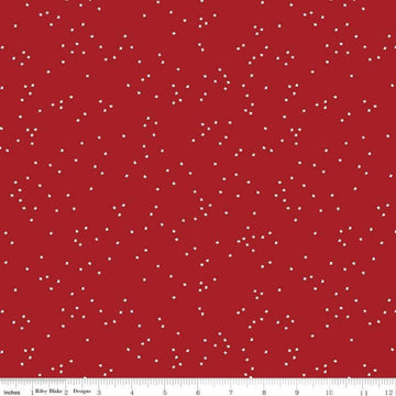 SALE Blossom White on Barn Red - Riley Blake Designs - Quilting Cotton Fabric