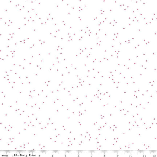 Blossom on White Hot Pink by Riley Blake Designs - Pink on White - Quilting Cotton Fabric