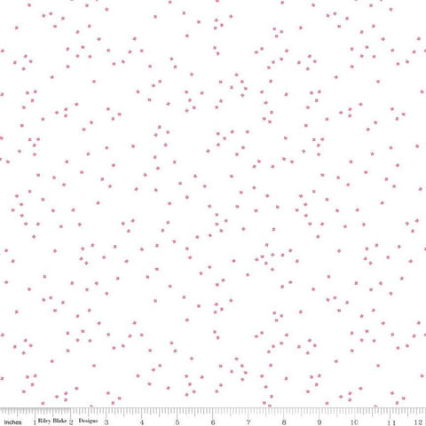 Blossom on White Hot Pink by Riley Blake Designs - Pink on White - Quilting Cotton Fabric