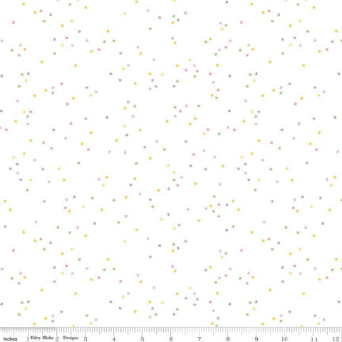 SALE Blossom on White Spring by Riley Blake Designs - Quilting Cotton Fabric