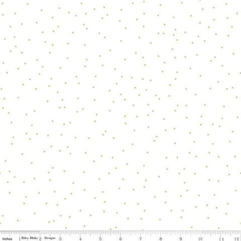 SALE Pin Dot Green - Riley Blake Designs - Lori Holt - Green on White Polka Dot - Quilting Cotton Fabric