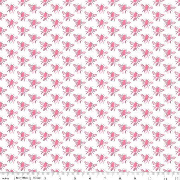 SALE In the Meadow Honey Bee Pink - Riley Blake Designs - Quilting Cotton Fabric