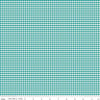 Teal & White 1/8" Eighth Inch Small PRINTED Gingham - Riley Blake Designs - Blue Checker - Quilting Cotton Fabric