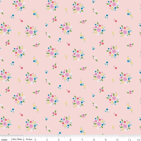 13" end of bolt - Anne of Green Gables Kindred Spirits Bouquet Pink - Riley Blake - Flowers - Quilting Cotton Fabric - End Of Bolt Pieces