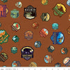 DEAL National Parks Patches Light Brown Outdoor Recreation Fabric - C8782 - Riley Blake Quilting Cotton Fabric