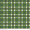 SALE Christmas Memories Plaid Green - Riley Blake Designs - Green Cream Plaid  - Quilting Cotton Fabric