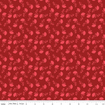 27" End of Bolt - CLEARANCE Lucy's Garden Tonal Red - Riley Blake Designs - Tone on Tone Flowers Floral - Quilting Cotton Fabric
