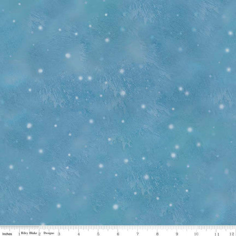 Christmas Memories Snow Flurry Blue - Riley Blake Designs - Snowflakes Winter Flakes  - Quilting Cotton Fabric