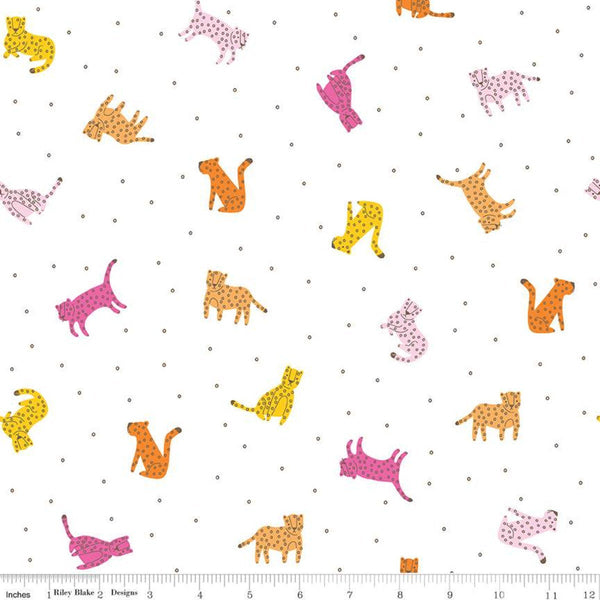 SALE Under the Canopy Rawr White KNIT - Riley Blake Designs - Animal Juvenile - Jersey KNIT cotton  stretch fabric