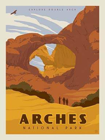 DEAL National Parks Poster Panel Arches - Riley Blake Designs - Outdoors Recreation Utah DIGITALLY PRINTED - Quilting Cotton Fabric