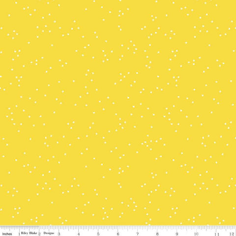 SALE Blossom Lemon Zest - Riley Blake Designs - Flowers Floral White on Yellow - Quilting Cotton Fabric