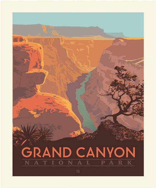 DEAL National Parks Poster Panel Grand Canyon Arizona Outdoors Fabric - DIGITALLY PRINTED Riley Blake Quilting Cotton Fabric
