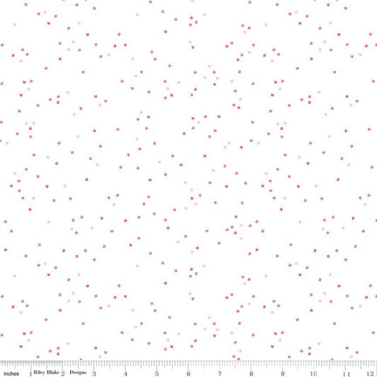 DEAL Blossom on White All the Pink - Riley Blake Designs - Flowers Floral - Quilting Cotton Fabric