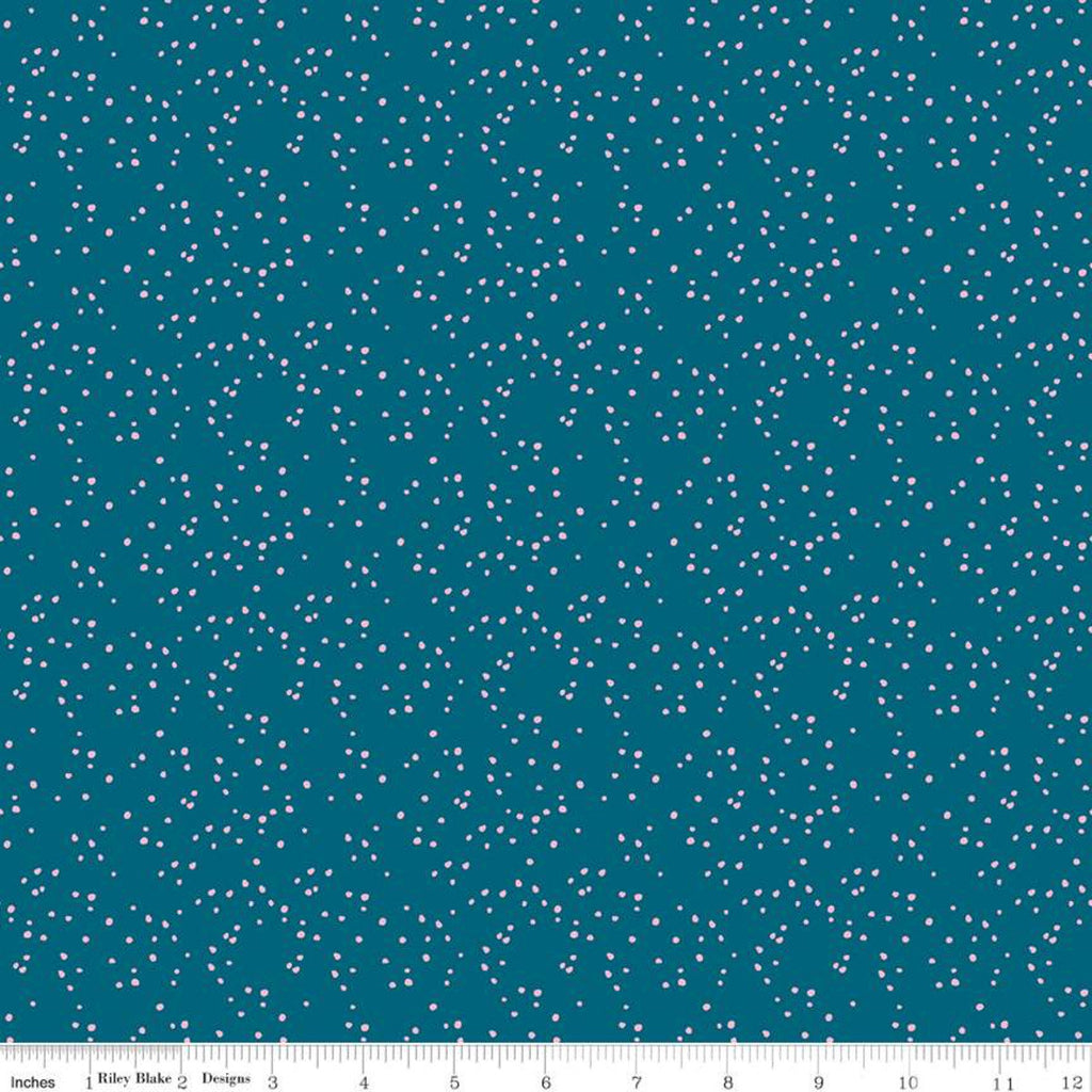 CLEARANCE Play Outside Dots Navy - Riley Blake Designs - Scattered Irregular Dots Blue - Quilting Cotton Fabric