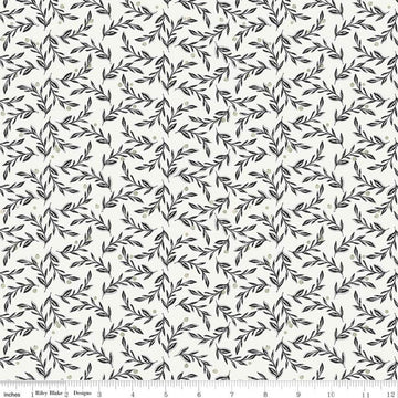 SALE Gingham Farm Vines Cream - Riley Blake Designs - Floral Leaves Berries - Quilting Cotton Fabric