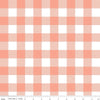 Modern Farmhouse Buffalo Check Coral - Riley Blake Designs - Orange White Large PRINTED Gingham Checkered  - Quilting Cotton Fabric