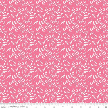 SALE Play Outside Branches Pink - Riley Blake Designs - White Leaves - Quilting Cotton Fabric