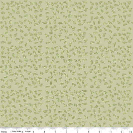 DEAL Modern Farmhouse Fern Leaves Green - Riley Blake Designs - Tone on Tone Floral - Quilting Cotton Fabric