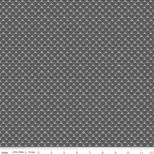 SALE Modern Farmhouse Geometric Black - Riley Blake Designs - Small Square Geometric Black White - Quilting Cotton Fabric