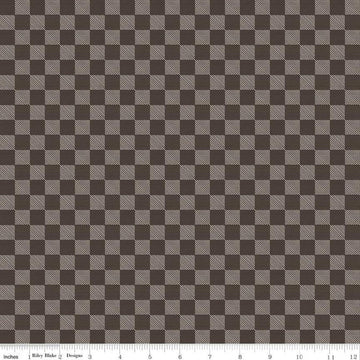 SALE Send Me to the Woods Buffalo Plaid Brown - Riley Blake Designs - Outdoors Check Checkered Checks   - Quilting Cotton Fabric