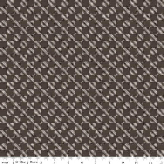 SALE Send Me to the Woods Buffalo Plaid Brown - Riley Blake Designs - Outdoors Check Checkered Checks   - Quilting Cotton Fabric