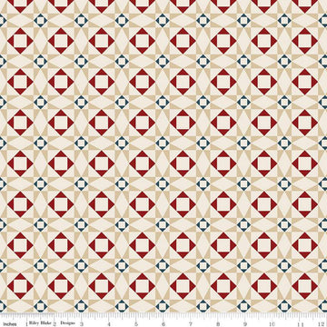 CLEARANCE American Legacy Geometric Cream - Riley Blake Designs - Stars Patriotic Independence Day - Quilting Cotton Fabric - choose cut