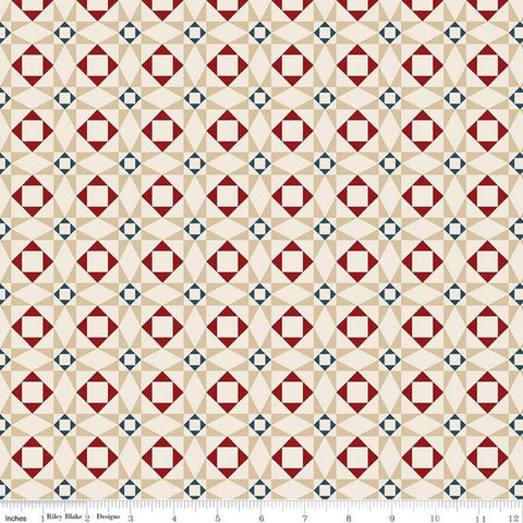 SALE American Legacy Geometric Cream - Riley Blake Designs - Quilt Stars Patriotic Independence Day - Quilting Cotton Fabric - choose cut