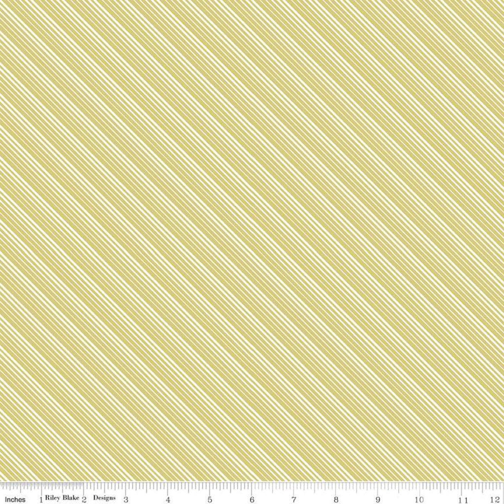 SALE Splendor Stripe Sage - Riley Blake Designs - Green Diagonal Stripes Striped  -  Quilting Cotton Fabric