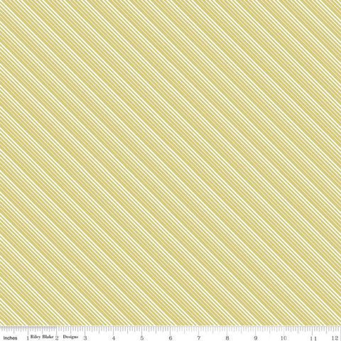 CLEARANCE Splendor Stripe Sage - Riley Blake Designs - Green Diagonal Stripes Striped  -  Quilting Cotton Fabric