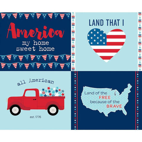 CLEARANCE Fireworks and Freedom Placemat Panel Navy - Riley Blake Designs - Blue Patriotic Independence Day  - Quilting Cotton Fabric