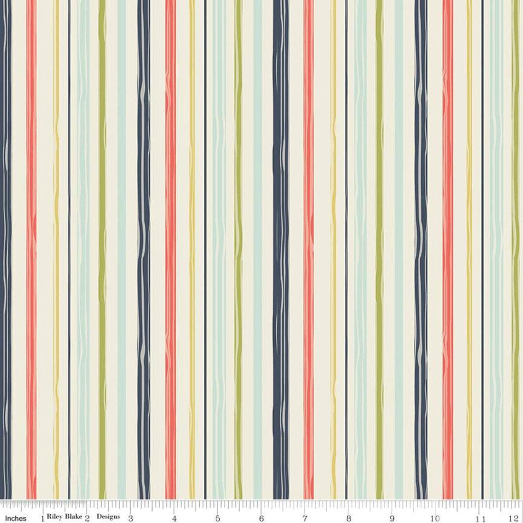Woodland Spring Stripe Cream - Riley Blake Designs - Stripes Striped -  Quilting Cotton Fabric