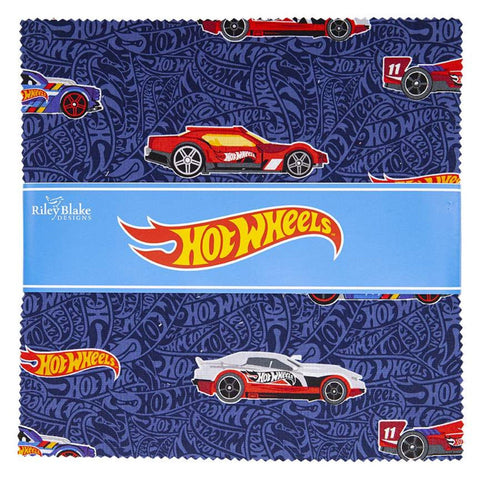 SALE Hot Wheels Layer Cake 10" Stacker Bundle - Riley Blake Designs - 42 piece Precut Pre cut - Racing Cars Toys - Quilting Cotton Fabric