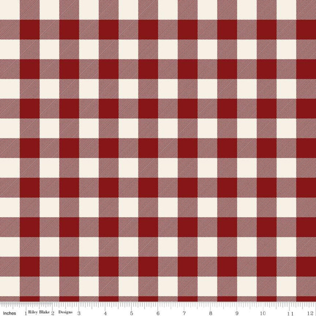 SALE Christmas Traditions Plaid Red - Riley Blake Designs - Red Cream Plaid  - Quilting Cotton Fabric